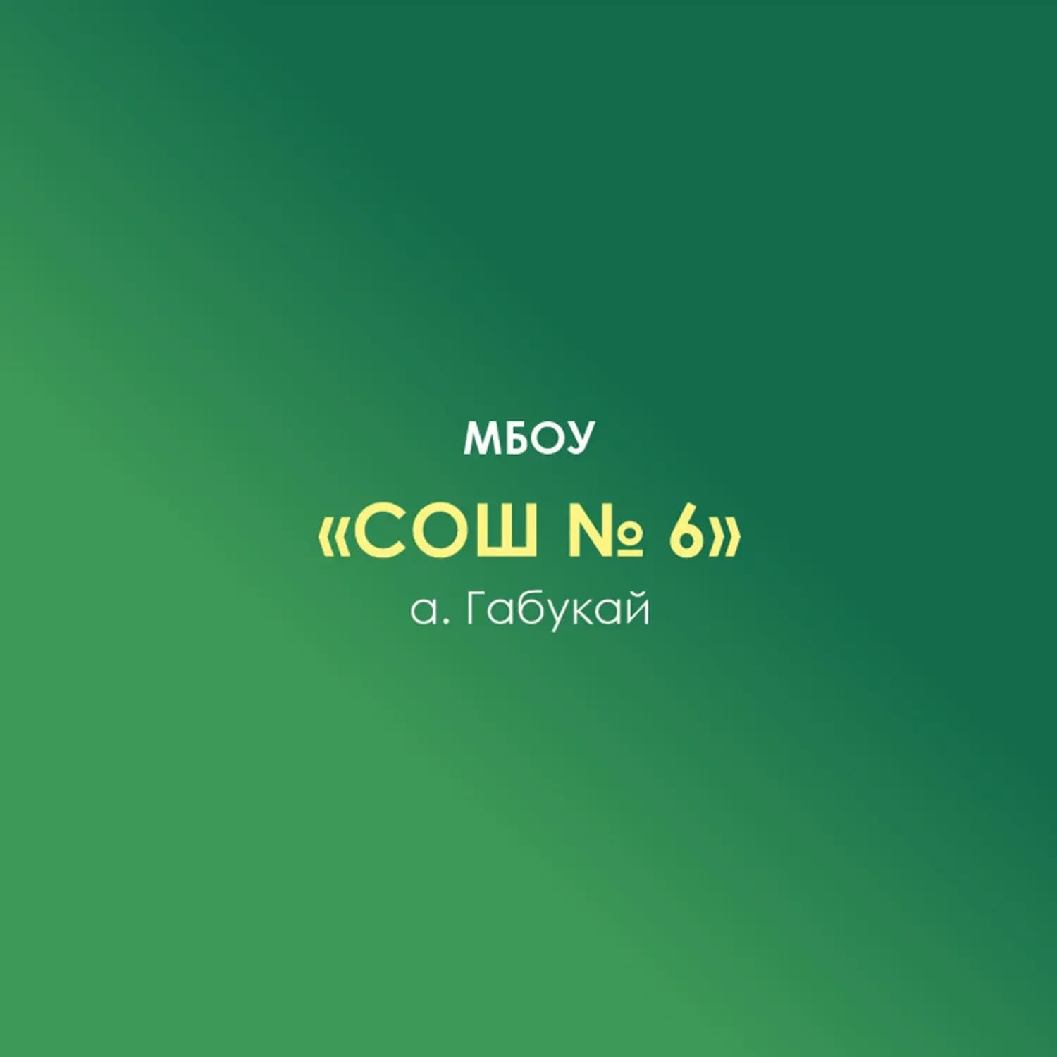 
МБОУ "СОШ № 6" а. Габукай
